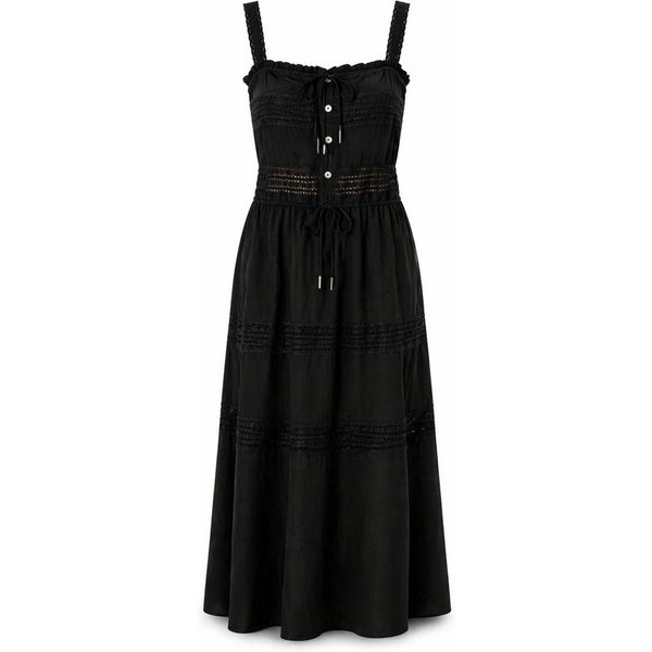 Freeman T. Porter Sommerkleid Reech Plain Kleid - Kleid Damen - Maxikleid - Sommerkleid schwarz