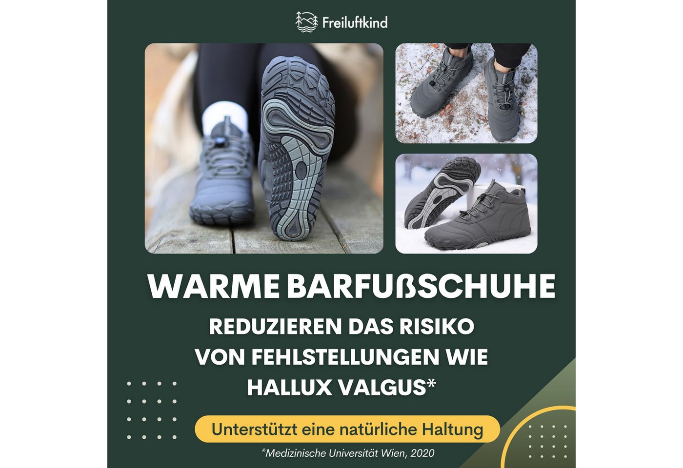 Freiluftkind Das Original - Kepler Barfußschuhe – warm gefüttert Sneaker Schnellverschluss – Bild 5 von 5