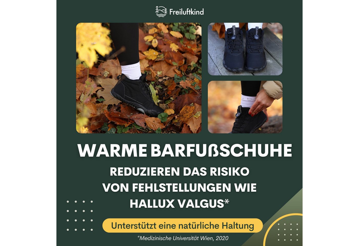 Freiluftkind Das Original - Kepler Barfußschuhe – warm gefüttert Sneaker Schnellverschluss – Bild 5 von 5