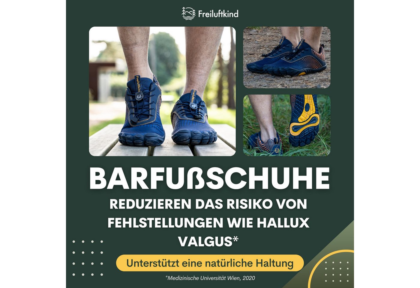 Freiluftkind Das Original – Overland Wasserabweisende & gefütterte Barfußschuhe Sneaker Schnürsenkel – Bild 5 von 5