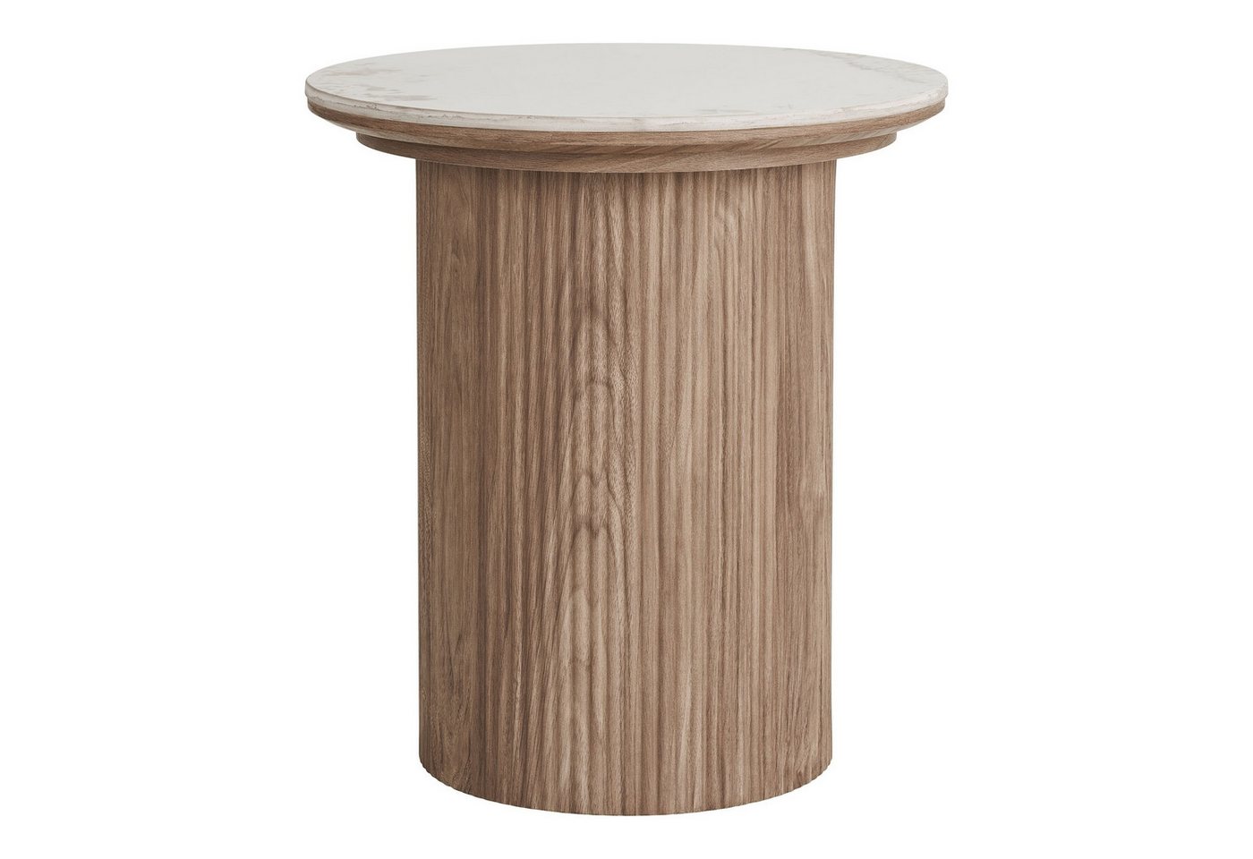 freiraum Beistelltisch Athens, in Weiss / Dunkelbraun, Keramik, MDF, Dekor - 50x45 (HxD) – Bild 3 von 5