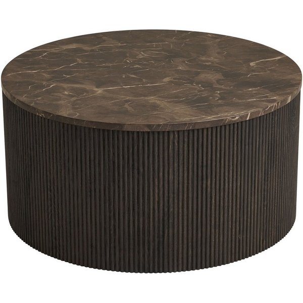 freiraum Couchtisch Rota, in Dunkelbraun / Marmor-Dekor, MDF - 40x80cm (HxD)