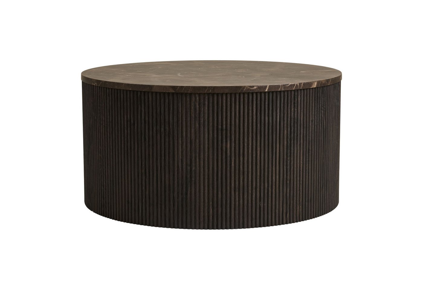 freiraum Couchtisch Rota, in Dunkelbraun / Marmor-Dekor, MDF - 40x80cm (HxD) – Bild 3 von 5