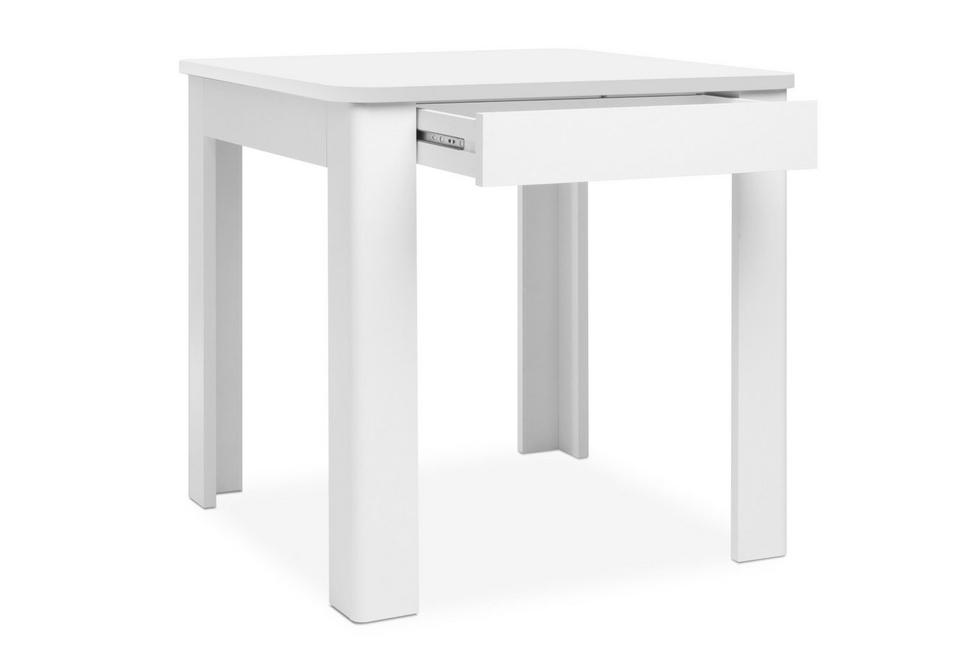 freiraum Esstisch Oslo, mit Schublade, in Weiß - 80x77x80cm (BxHxT) – Bild 3 von 5
