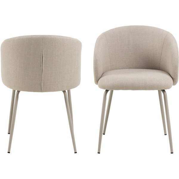 freiraum Esszimmerstuhl Eleanor, (2er-Set) Design 4-Fuß, Bezug beige - 55,5x79x55cm (BxHxT)