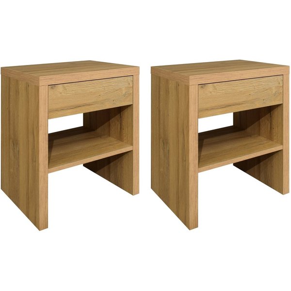 freiraum Nachtkommode Five, (2er-Set) in Eiche sanremo hell - 44x52x36 (BxHxT)
