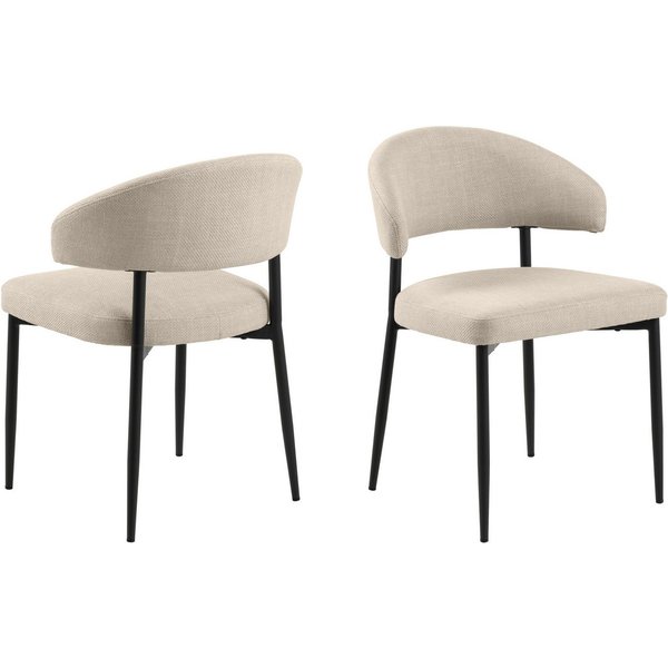 freiraum Polsterstuhl Edina, (2er-Set) in Beige, Polyester,Stahl - 56x77x55cm (BxHxT)