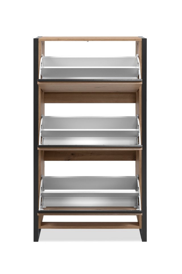freiraum Schuhkipper Denver, 3 Klappen, Dekor Artisan Eiche Dekor / anthrazit - 70x125x25cm (BxHxT) – Bild 3 von 5