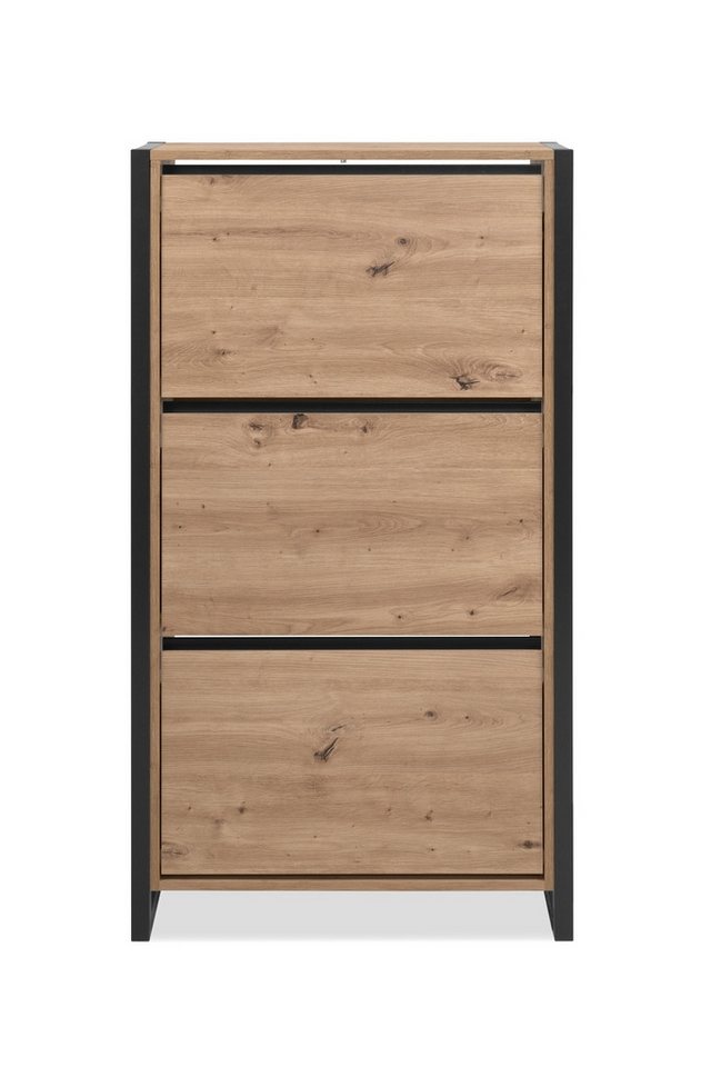 freiraum Schuhkipper Denver, 3 Klappen, Dekor Artisan Eiche Dekor / anthrazit - 70x125x25cm (BxHxT) – Bild 4 von 5