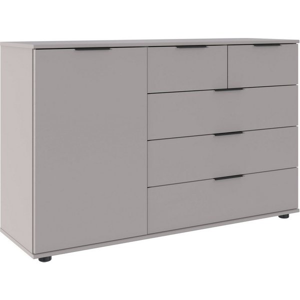 freiraum Sideboard Tilburg, 5 Schubladen, 1 Tür, in SAHARAGRAU - 130x83x41cm (BxHxT)