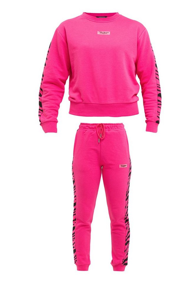 Tom Barron Freizeitanzug Tom Barron Zebra Pattern Sweatshirt And Pant Set, mit modernem Design – Bild 3 von 5
