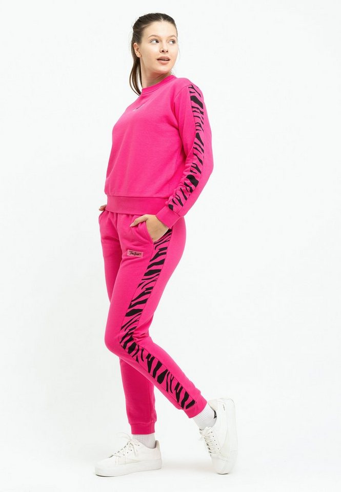 Tom Barron Freizeitanzug Tom Barron Zebra Pattern Sweatshirt And Pant Set, mit modernem Design – Bild 4 von 5