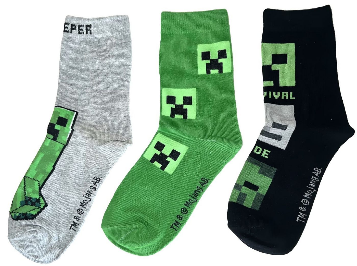 Minecraft Freizeitsocken 6x Minecraft Socken Jungen + Mädchen Strümpfe 31/34 35/38 39/42 – Bild 4 von 4