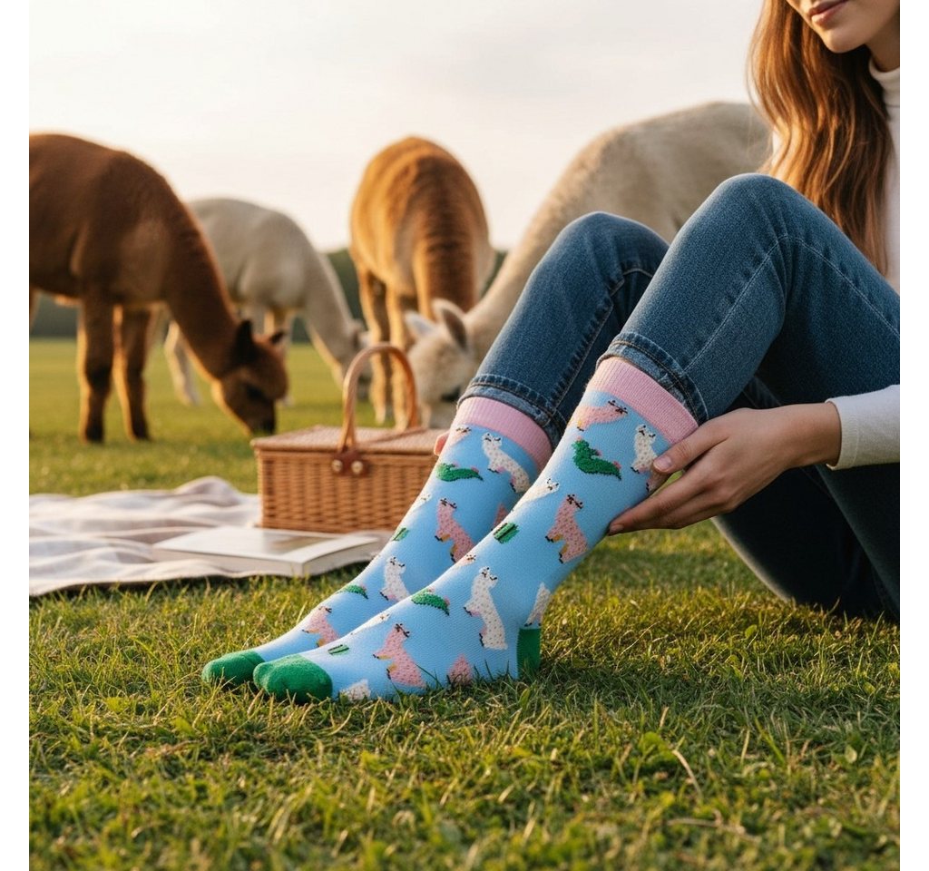 AbgeStrumpft Freizeitsocken Abgestrumpft Socken Alpaka (1 Paar, 1-Paar, 1 Paar) – Bild 4 von 5