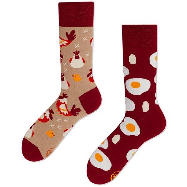 Many Mornings Freizeitsocken Many Mornings Egg and Chicken (1 Paar, 1-Paar, 1 Paar) immer ein dismatching Paar