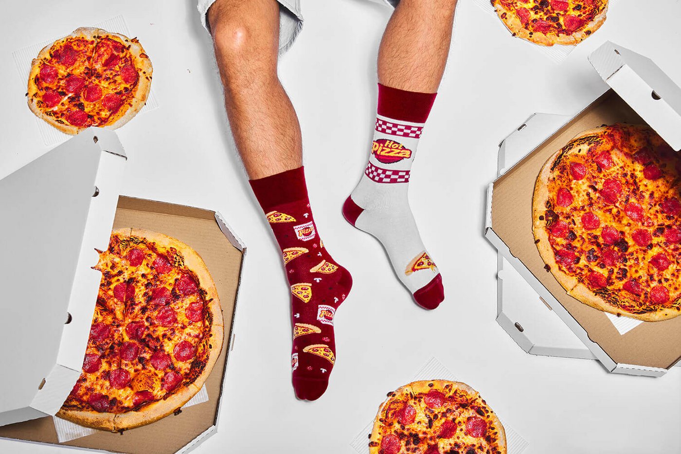 Many Mornings Freizeitsocken Many Mornings Socken Pizza Slice (1 Paar, 1-Paar, 1 Paar) immer ein dismatching Paar – Bild 3 von 3