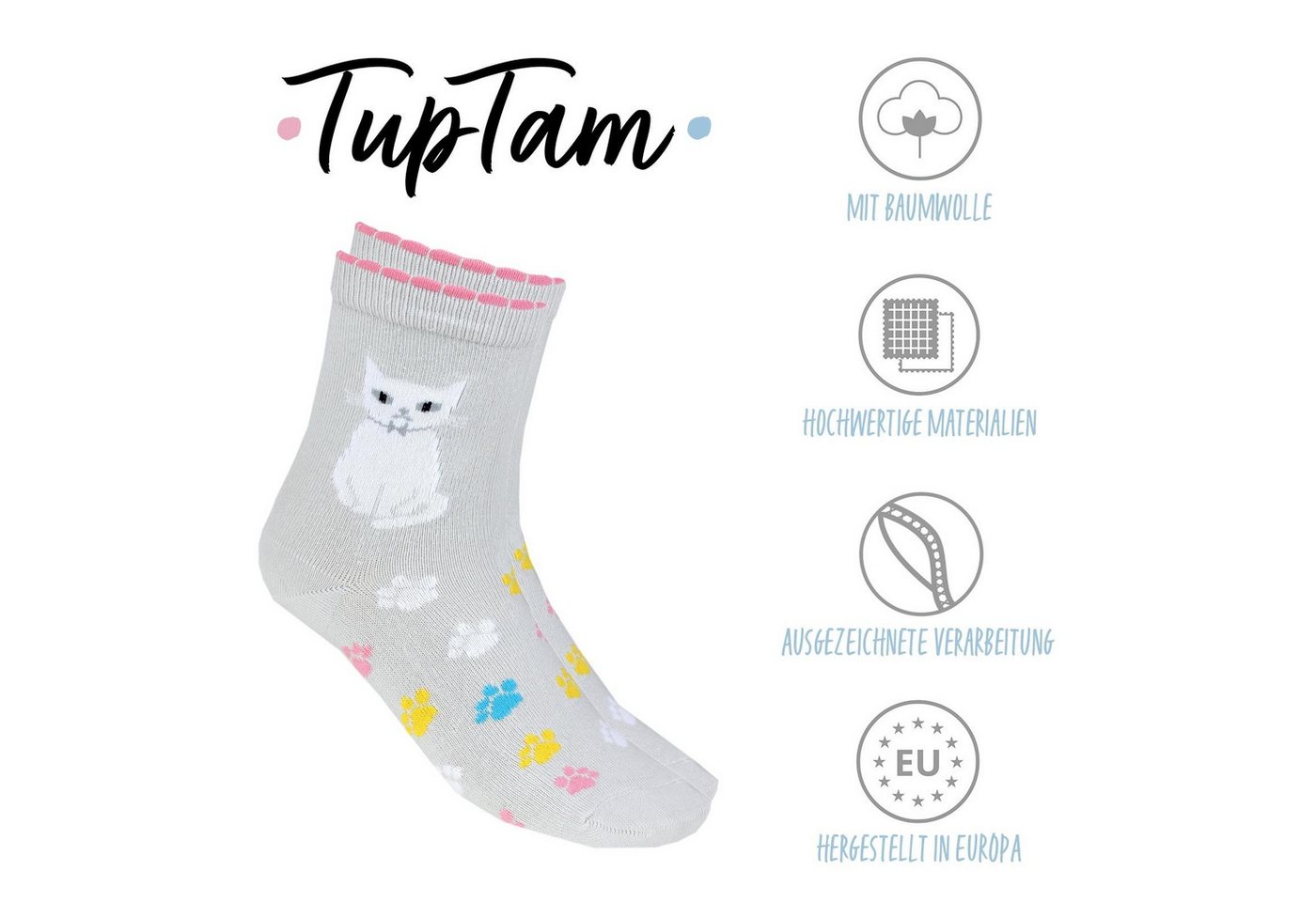TupTam Freizeitsocken TupTam Kinder Socken Bunt Gemustert 6er Pack für Mädchen und Jungen – Bild 2 von 5