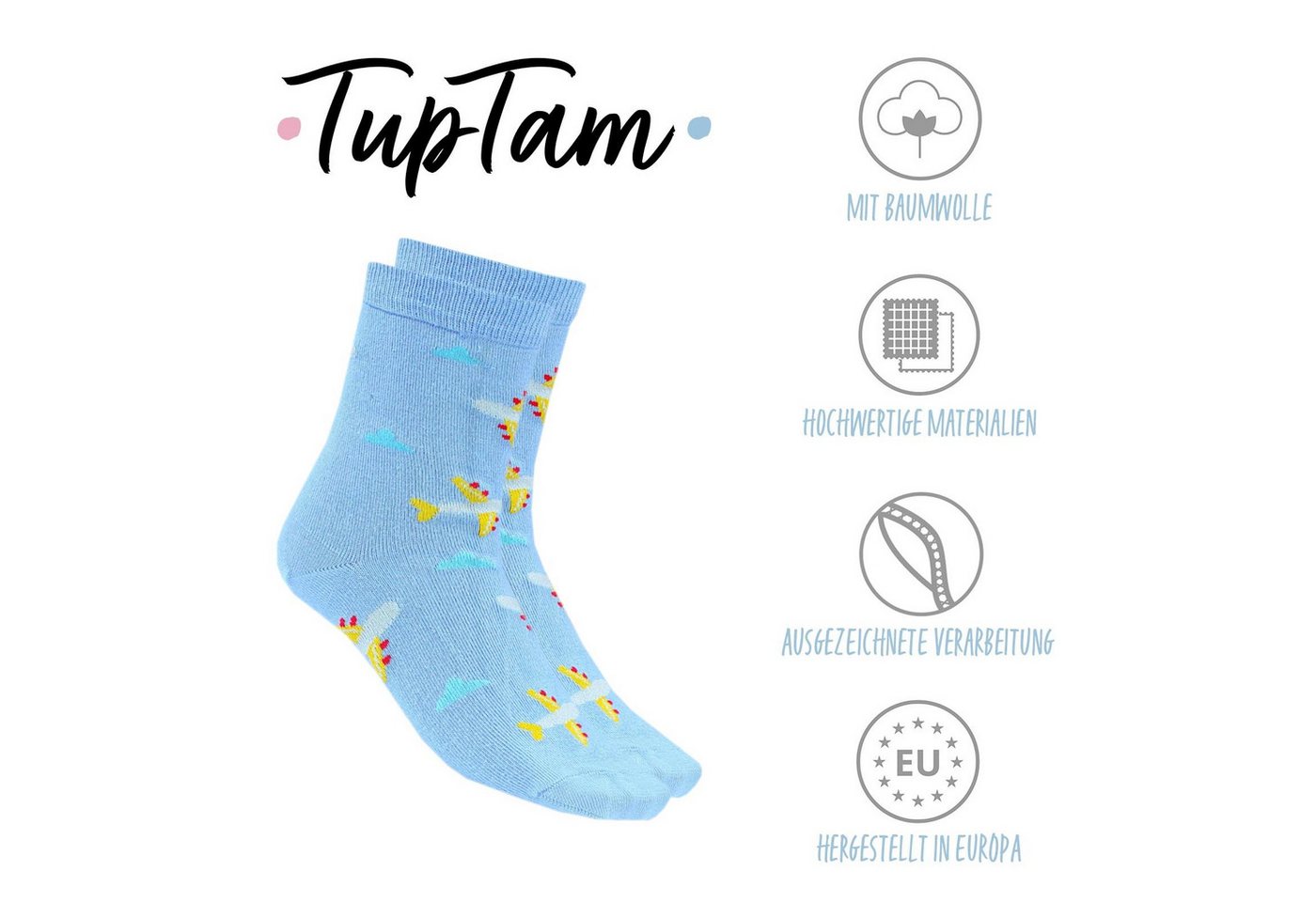 TupTam Freizeitsocken TupTam Kinder Socken Bunt Gemustert 6er Pack für Mädchen und Jungen – Bild 2 von 5