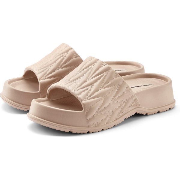 French Connection Badeschlappe, Badelatsche, Mule, Sandale, offener Schuh, Sommerschuhe Badepantolette Pantolette aus wasserabweisendem Material mit Plateausohl