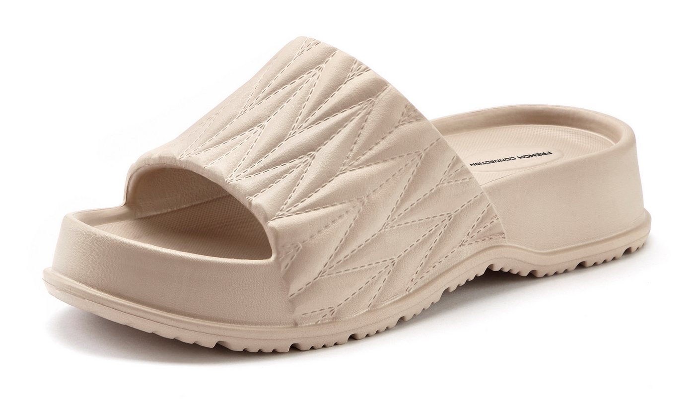 French Connection Badeschlappe, Badelatsche, Mule, Sandale, offener Schuh, Sommerschuhe Badepantolette Pantolette aus wasserabweisendem Material mit Plateausohl – Bild 2 von 5