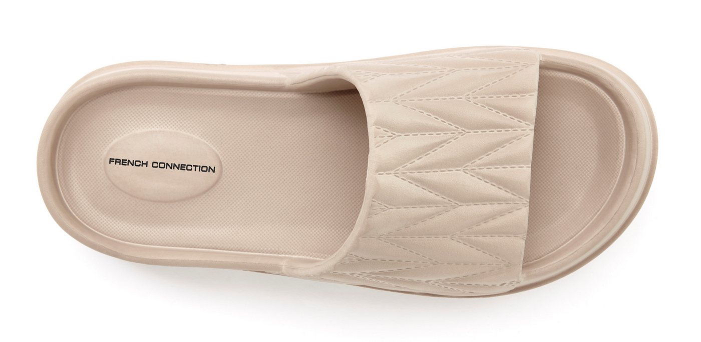 French Connection Badeschlappe, Badelatsche, Mule, Sandale, offener Schuh, Sommerschuhe Badepantolette Pantolette aus wasserabweisendem Material mit Plateausohl – Bild 3 von 5