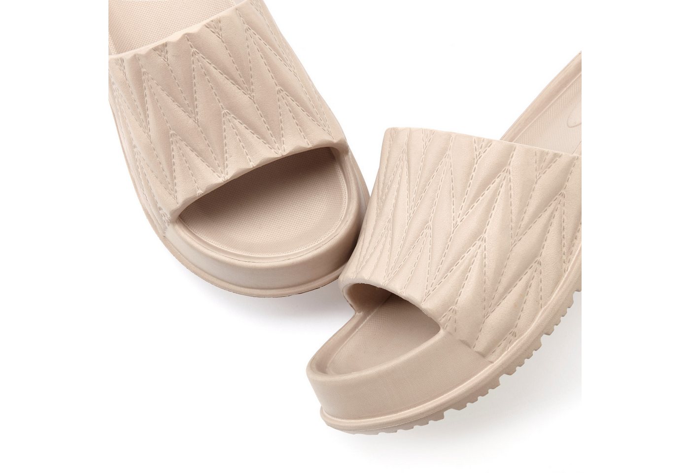 French Connection Badeschlappe, Badelatsche, Mule, Sandale, offener Schuh, Sommerschuhe Badepantolette Pantolette aus wasserabweisendem Material mit Plateausohl – Bild 4 von 5