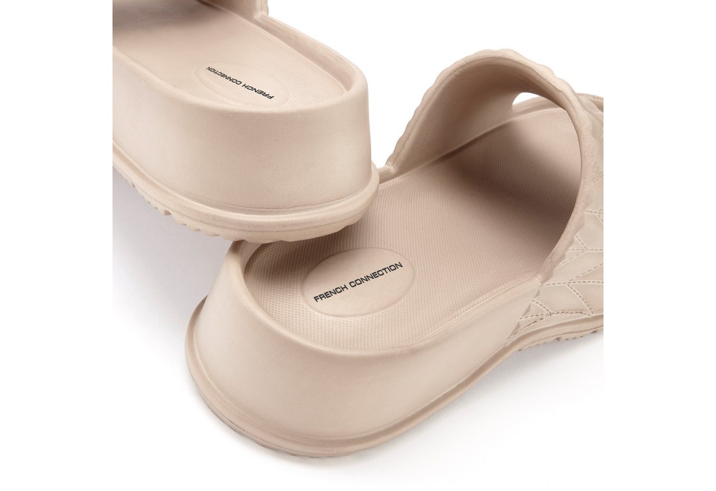 French Connection Badeschlappe, Badelatsche, Mule, Sandale, offener Schuh, Sommerschuhe Badepantolette Pantolette aus wasserabweisendem Material mit Plateausohl – Bild 5 von 5