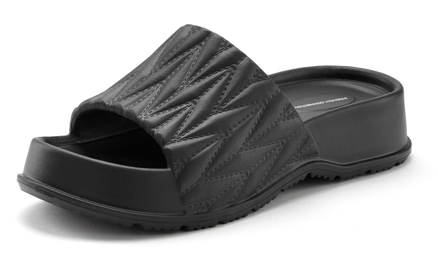 French Connection Badeschlappe, Badelatsche, Mule, Sandale, offener Schuh, Sommerschuhe Badepantolette Pantolette aus wasserabweisendem Material mit Plateausohl – Bild 3 von 5