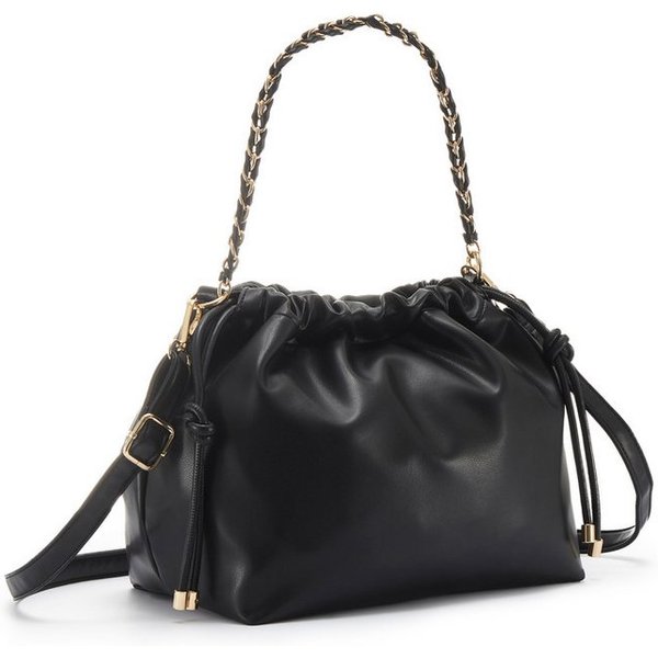 French Connection Handtasche Umhängetasche, Schultertasche, Minibag, Henkeltasche, NEU mit elegantem goldfarbenen Kettenhenkel VEGAN