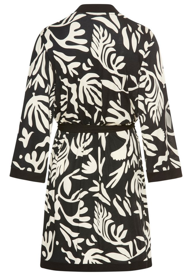 French Connection Kimono, Kurzform, Viskose, Gürtel, im zeitlosen Schwarz-Weiß-Look – Bild 3 von 5