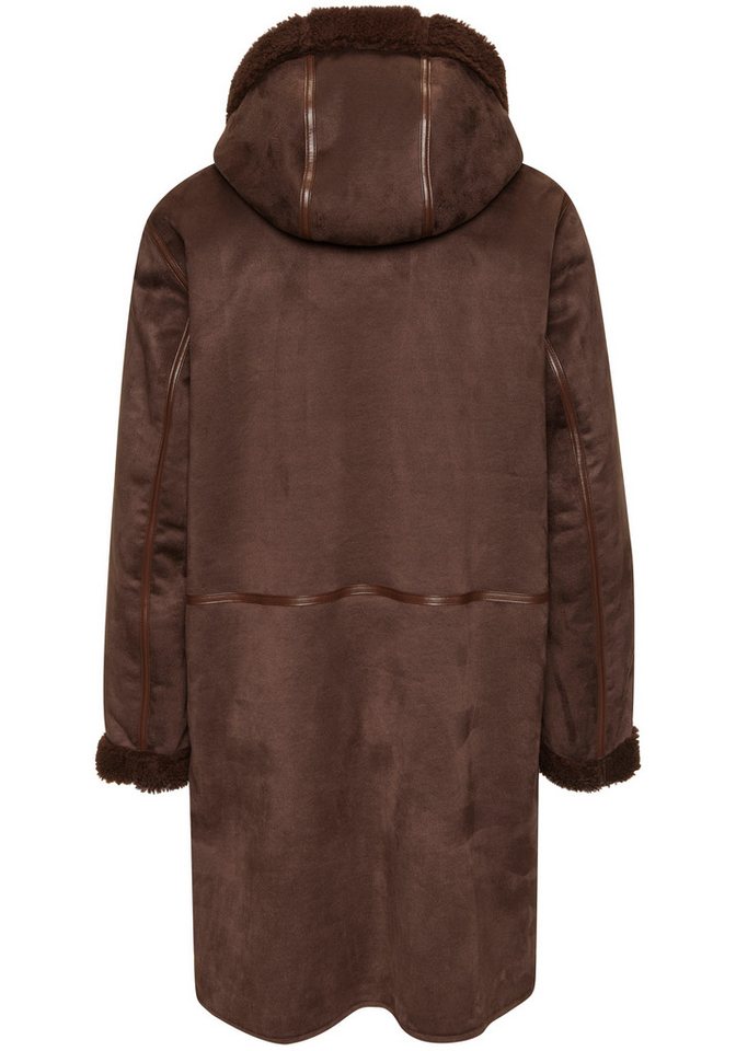 French Connection Lederimitatjacke mit Teddyfutter auf der Innenseite, Shearling Jacke, Lammfelloptik – Bild 4 von 5