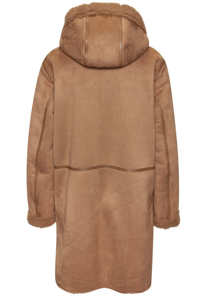 French Connection Lederimitatjacke mit Teddyfutter auf der Innenseite, Shearling Jacke, Lammfelloptik – Bild 4 von 5