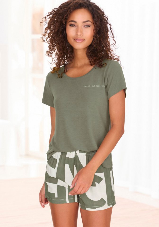 French Connection Pyjamashorts in gewebter Hemdenqualität – Bild 3 von 5