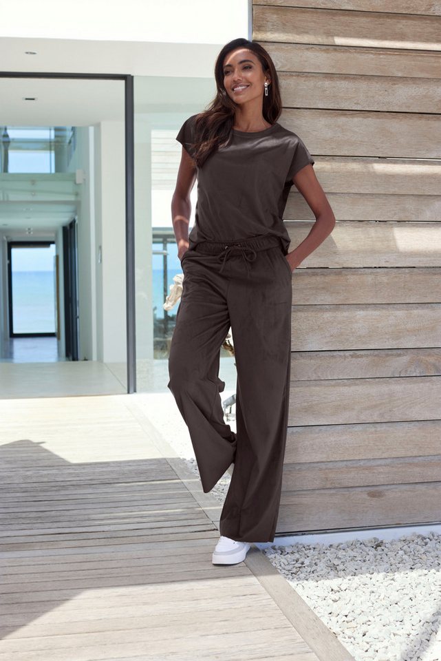 French Connection Schlupfhose aus Veloursleder-Imitat mit seitlichen Taschen, Loungewear – Bild 3 von 5