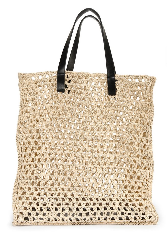 French Connection Shopper Handtasche, Sommertasche, Tragetasche, Henkeltasche, Strandtasche, NEU sommerliche Schultertasche in modischer Bast-Optik – Bild 3 von 5