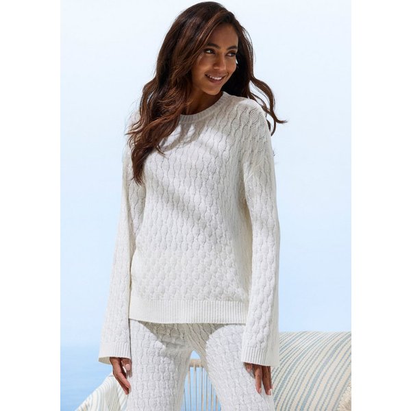 French Connection Strickpullover - Loungepullover - Homewear mit Zopfmuster, Home- und Loungewear