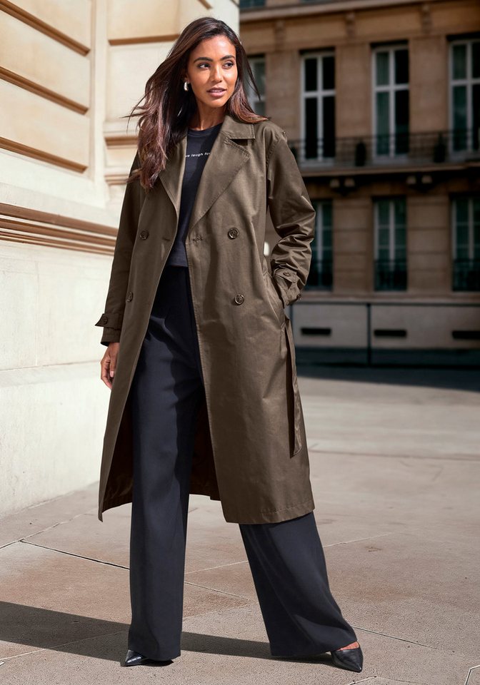 French Connection Trenchcoat mit Bindegürtel, doppelreihiger Knopfverschluss – Bild 5 von 5