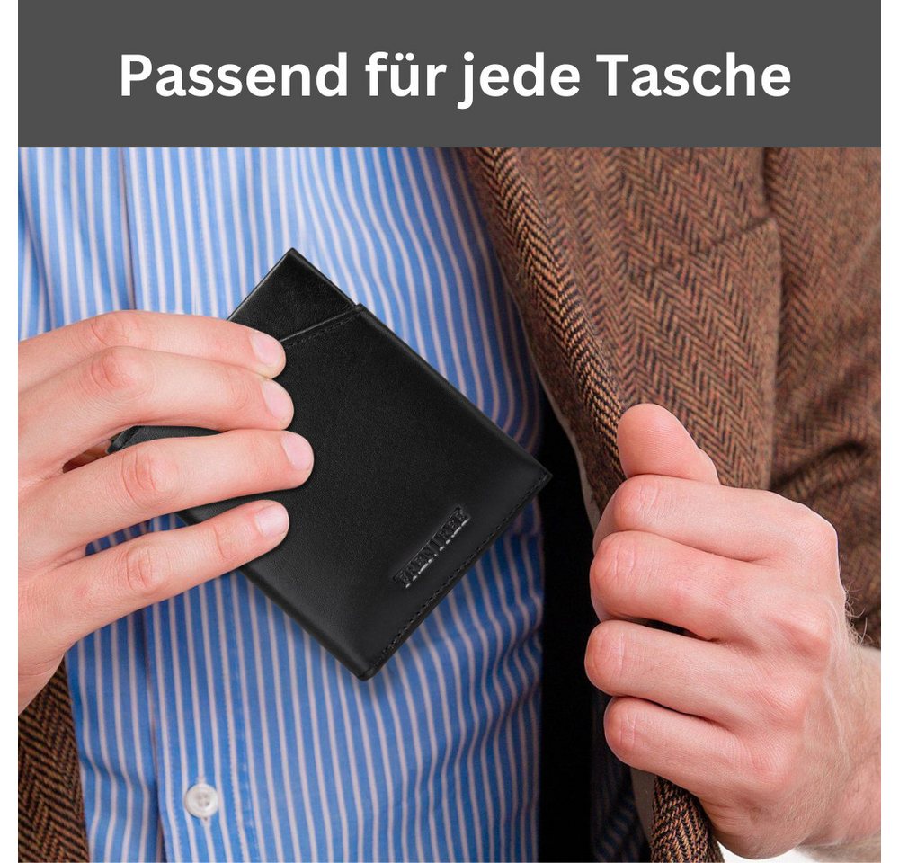 Frentree Kartenetui "Mini"-Geldbörse, minimalistischer Kartenhalter aus Echtleder, für bis zu 12 Karten, mit integriertem RFID Schutz – Bild 5 von 5