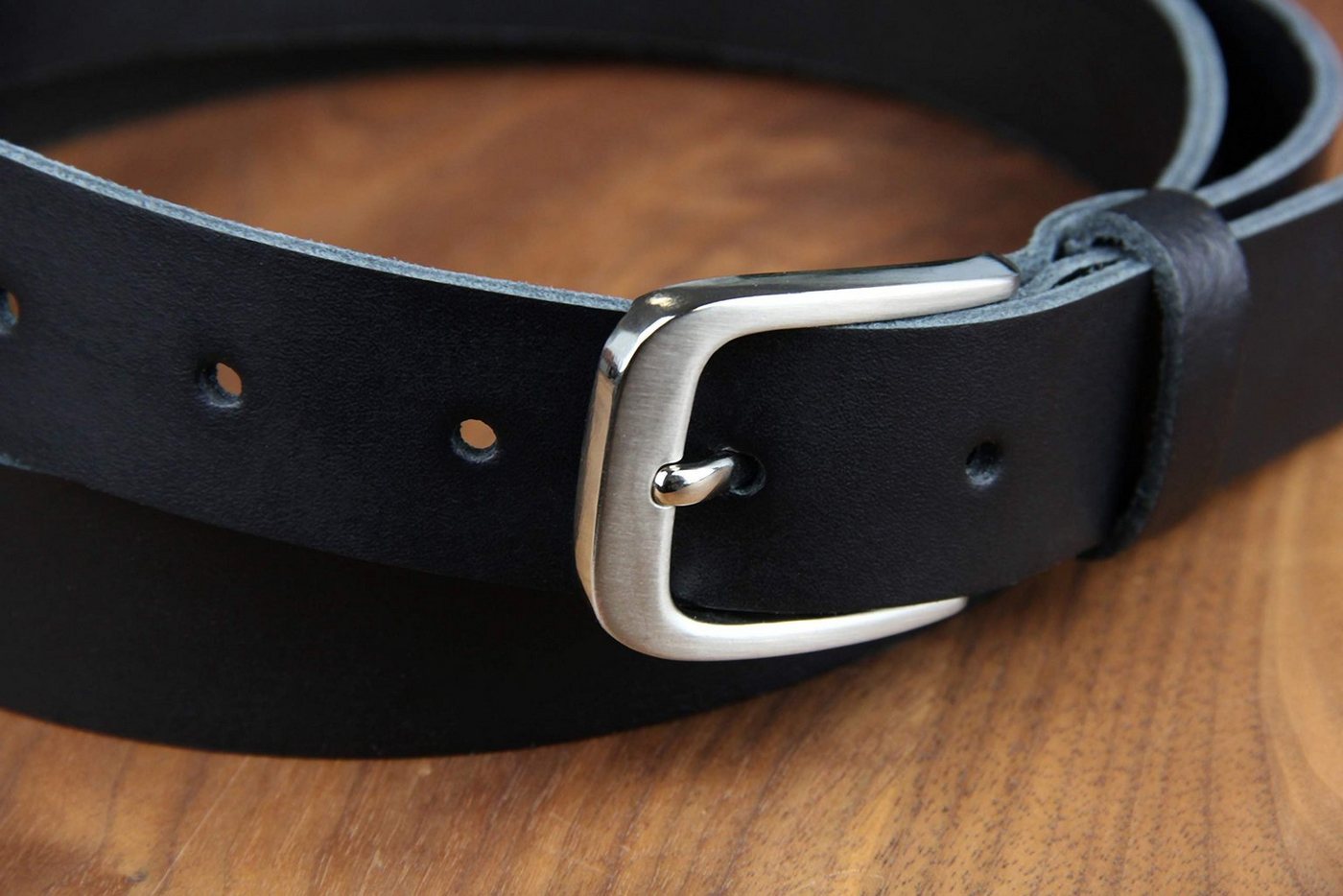 Frentree Ledergürtel aus 100% Echtleder, MADE IN GERMANY 3 cm breiter Gürtel aus Leder, kürzbar, Schwarz – Bild 2 von 5