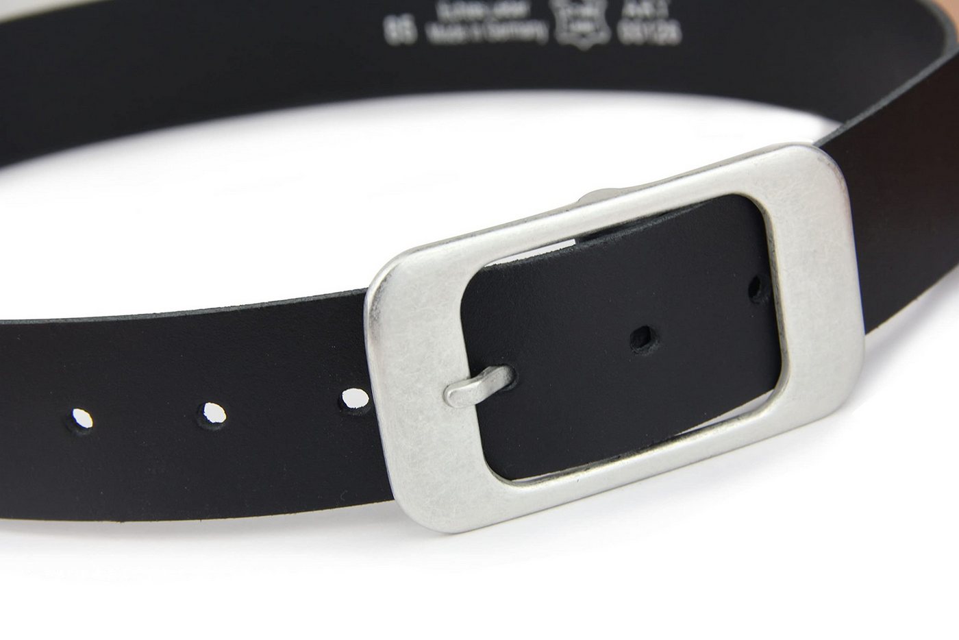 Frentree Ledergürtel aus 100% Echtleder, MADE IN GERMANY 3,8 cm breiter Gürtel aus Leder, kürzbar, Schwarz – Bild 4 von 5