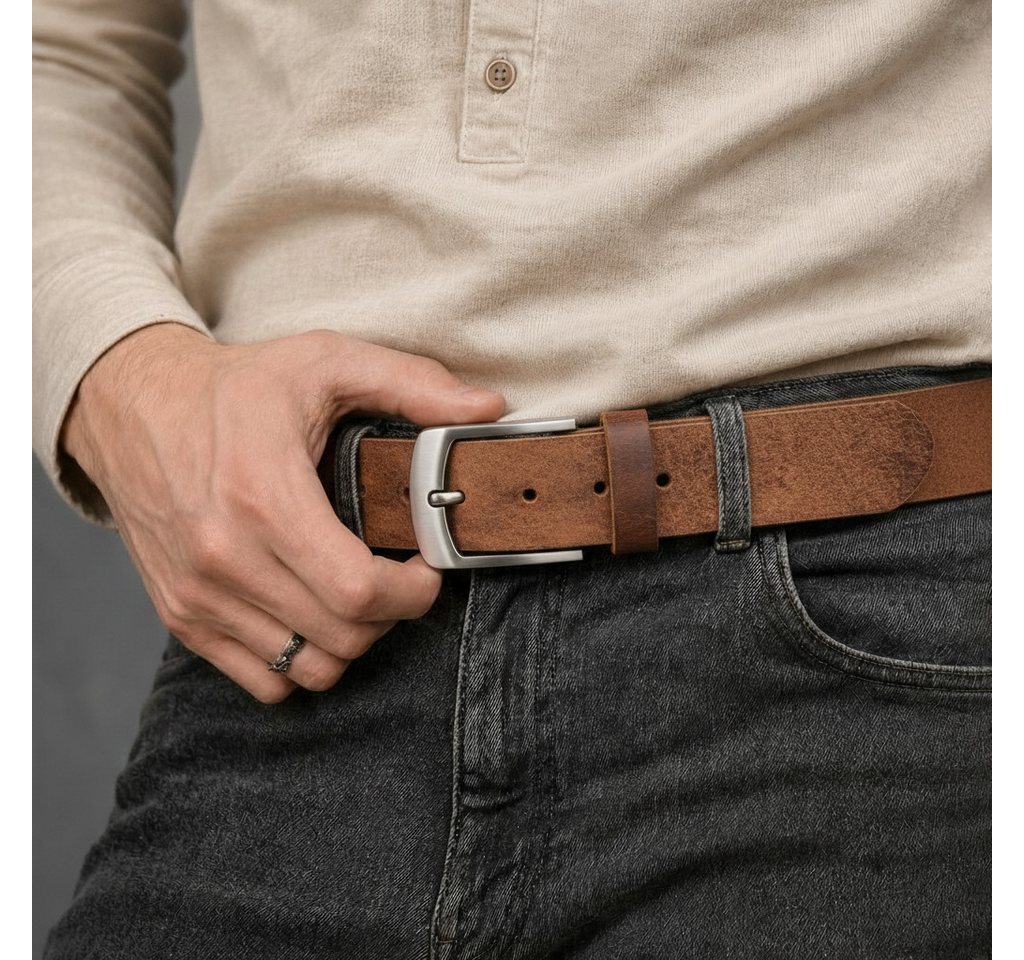 Frentree Ledergürtel aus 100% Echtleder, MADE IN GERMANY 3,8 cm breiter Gürtel aus Leder, kürzbar, verschiedene Farben – Bild 5 von 5