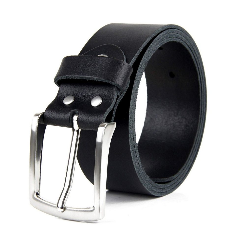 Frentree Ledergürtel aus 100% Echtleder, MADE IN GERMANY 3,8 cm breiter Gürtel aus Leder, kürzbar, Schwarz – Bild 2 von 5