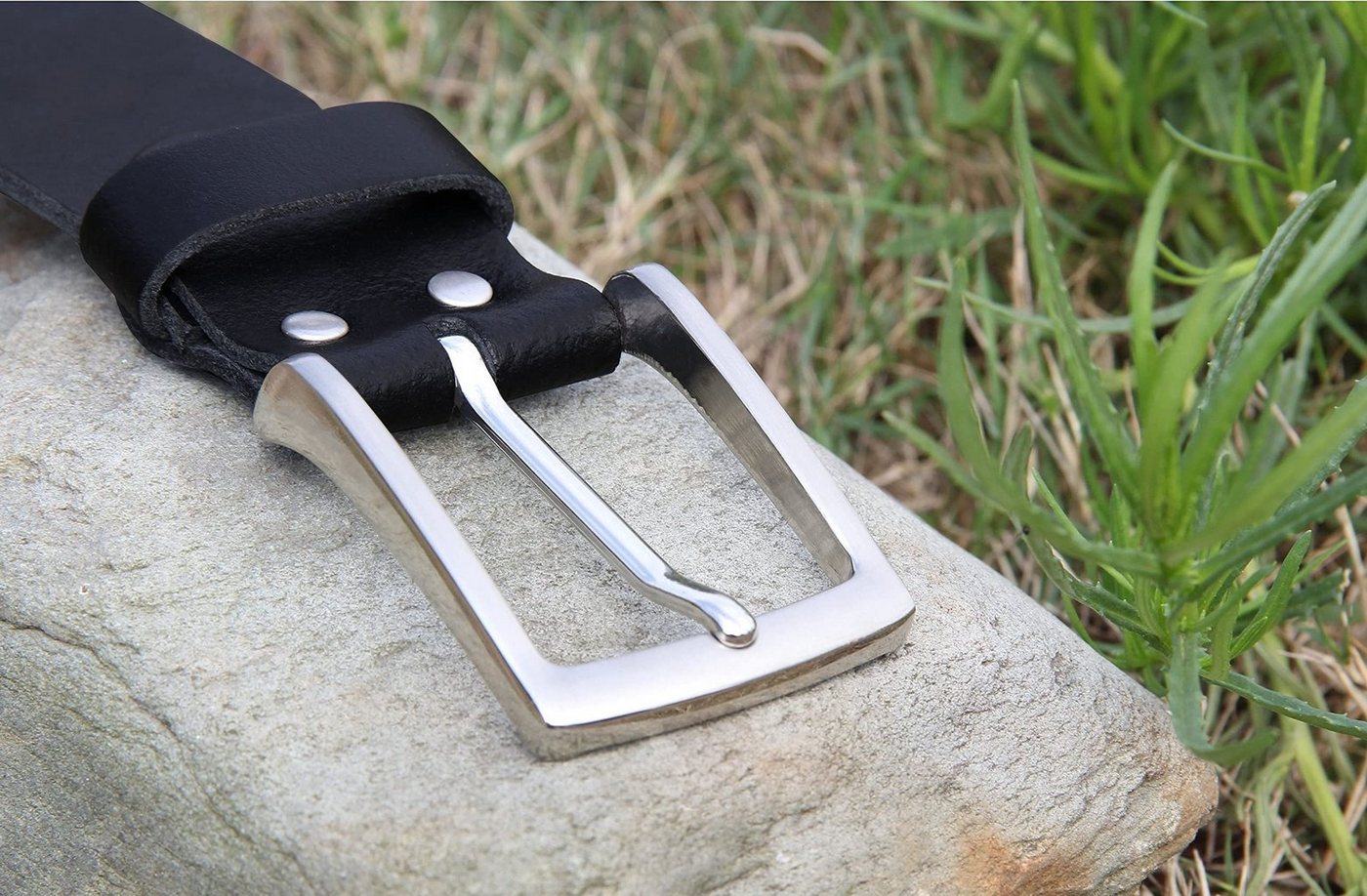 Frentree Ledergürtel aus 100% Echtleder, MADE IN GERMANY 3,8 cm breiter Gürtel aus Leder, kürzbar, Schwarz – Bild 4 von 5