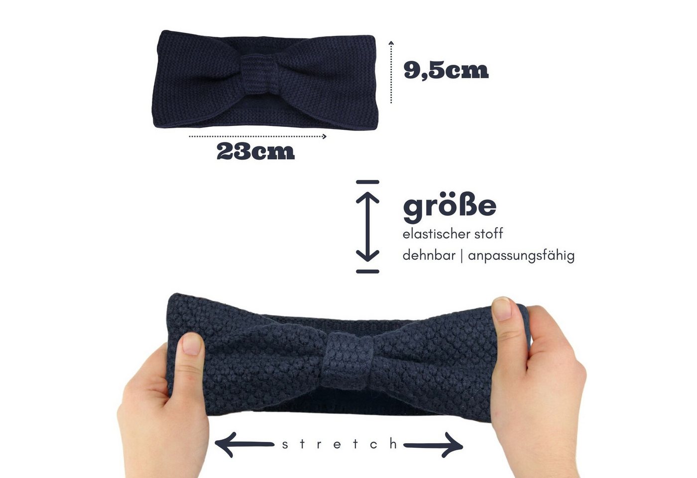 Frentree Stirnband Gefüttertes Haarband, Ohrenwärmer für Damen und Mädchen, Strickmuster mit Schleife und weichem Fleece Innenfutter – Bild 3 von 5