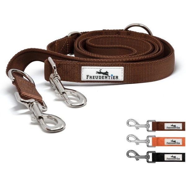 Freudentier Hundeleine 2m, verstellbar & gepolstert, Führleine aus Nylon, für mittelgroße & große Hunde