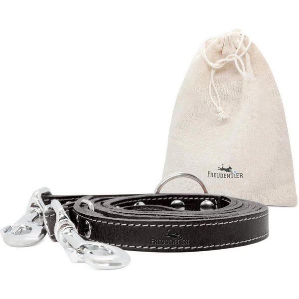 Freudentier Hundeleine Hundeleine aus Leder, 2m lang & 3-fach verstellbar