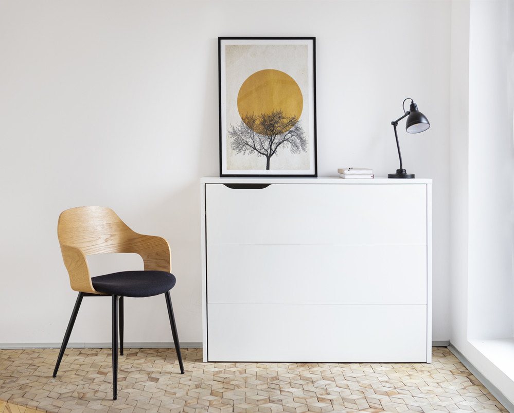 Friderik-EU Schreibtisch Work Concept Klappbarer und Ausziehbarer mit Rollen 115x93x27 cm (mit 3 Regalen), Platzsparender Computertisch für Homeoffice und Arbei – Bild 5 von 5