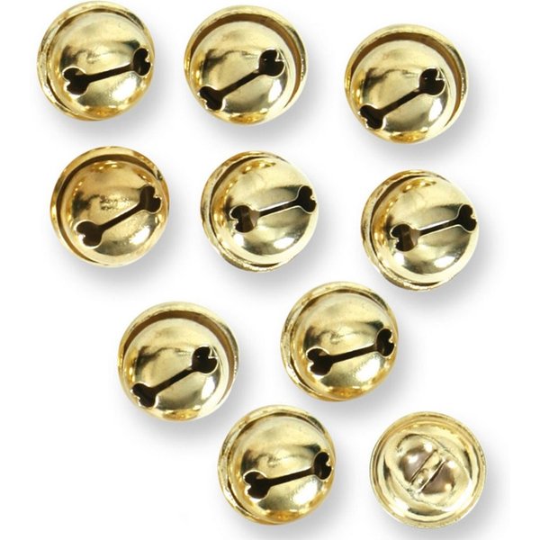 Fries Bastelperlen 10 Stück Metall Glöckchen Schellen Gold 15mm Karneval Basteln