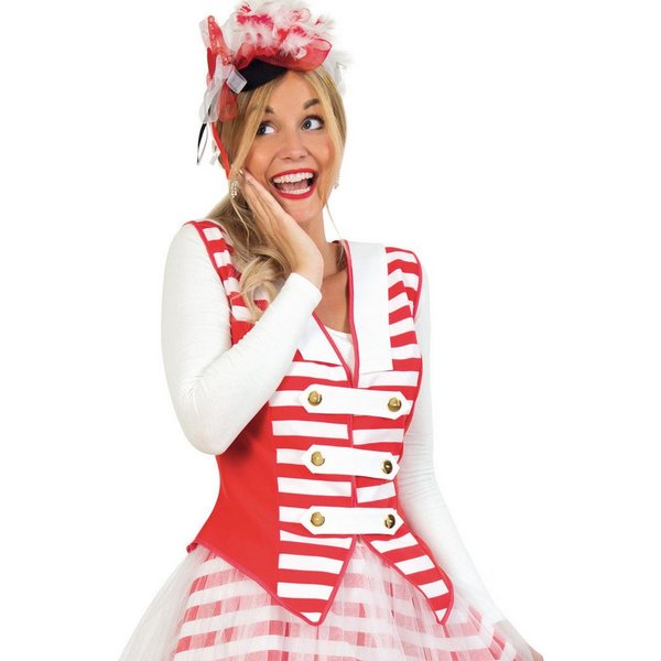Fries Kostüm Damen Weste Kölle Alaaf Köln Karneval Fasching Party Rot Weiß