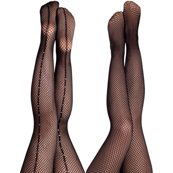 Fries Netzstrumpfhose Nylon Netzstrumpfhose Strumpfhose Schwarz Netz mit Strass Party Mit Strass Steinen